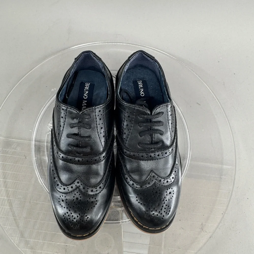 Bruno Marc Boys Prince_K2 Wingtip Brogue Oxford Dress Shoes Black Size 10